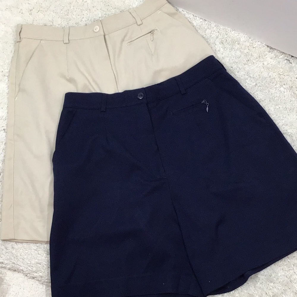 Tail long golf shorts (2) pair navy + cream 10